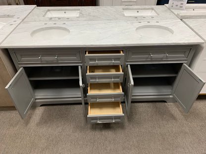 [CLEARANCE] Water Creation Derby Cashmere Grey 72” Bathroom Vanity [BASE ONLY]