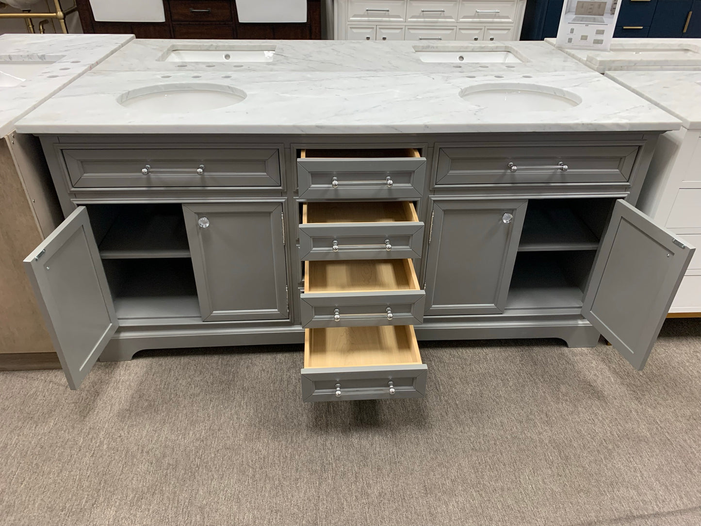[CLEARANCE] Water Creation Derby Cashmere Grey 72” Bathroom Vanity [BASE ONLY]