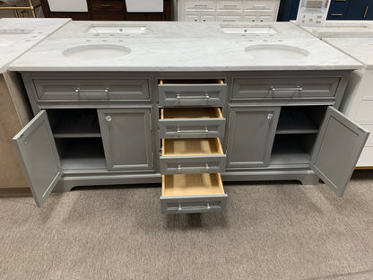 [CLEARANCE] Water Creation Derby Cashmere Grey 72” Bathroom Vanity [BASE ONLY]