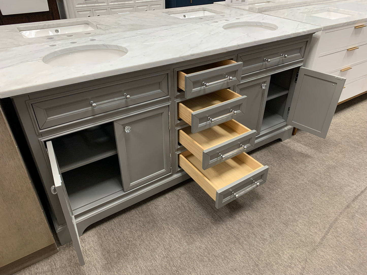 [CLEARANCE] Water Creation Derby Cashmere Grey 72” Bathroom Vanity [BASE ONLY]