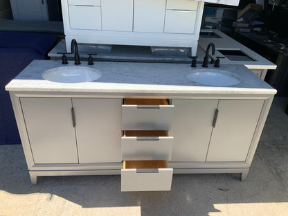 [CLEARANCE] Water Creation Elizabeth Cashmere Grey 60" Bathroom Vanity [BASE ONLY]