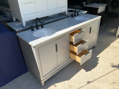 [CLEARANCE] Water Creation Elizabeth Cashmere Grey 60" Bathroom Vanity [BASE ONLY]