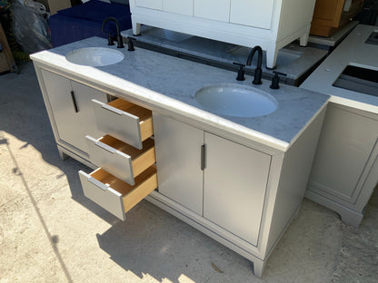 [CLEARANCE] Water Creation Elizabeth Cashmere Grey 60" Bathroom Vanity [BASE ONLY]