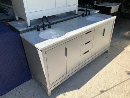 [CLEARANCE] Water Creation Elizabeth Cashmere Grey 60" Bathroom Vanity [BASE ONLY]