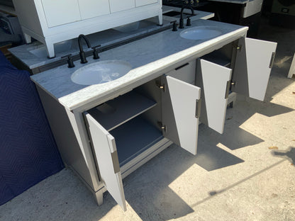 [CLEARANCE] Water Creation Elizabeth Cashmere Grey 60" Bathroom Vanity [BASE ONLY]