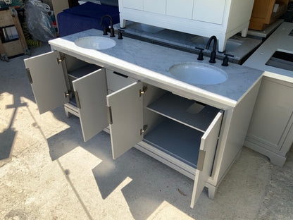 [CLEARANCE] Water Creation Elizabeth Cashmere Grey 60" Bathroom Vanity [BASE ONLY]