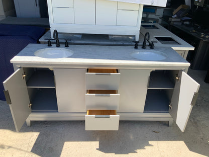 [CLEARANCE] Water Creation Elizabeth Cashmere Grey 60" Bathroom Vanity [BASE ONLY]