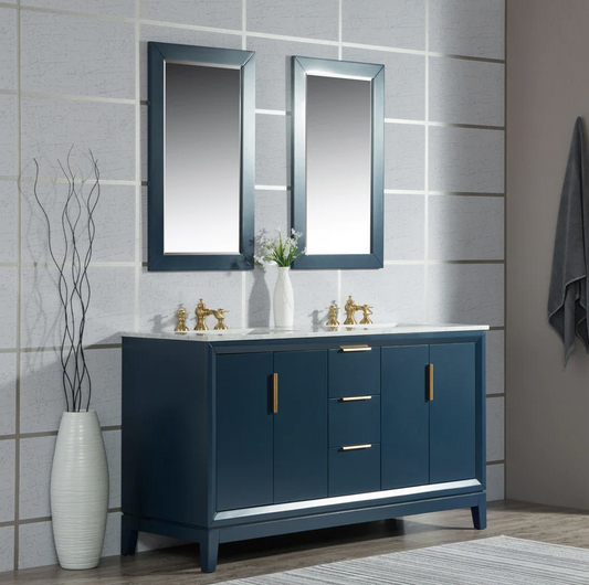 [CLEARANCE] Water Creation Elizabeth Monarch Blue 60" Bathroom Vanity [BASE ONLY]