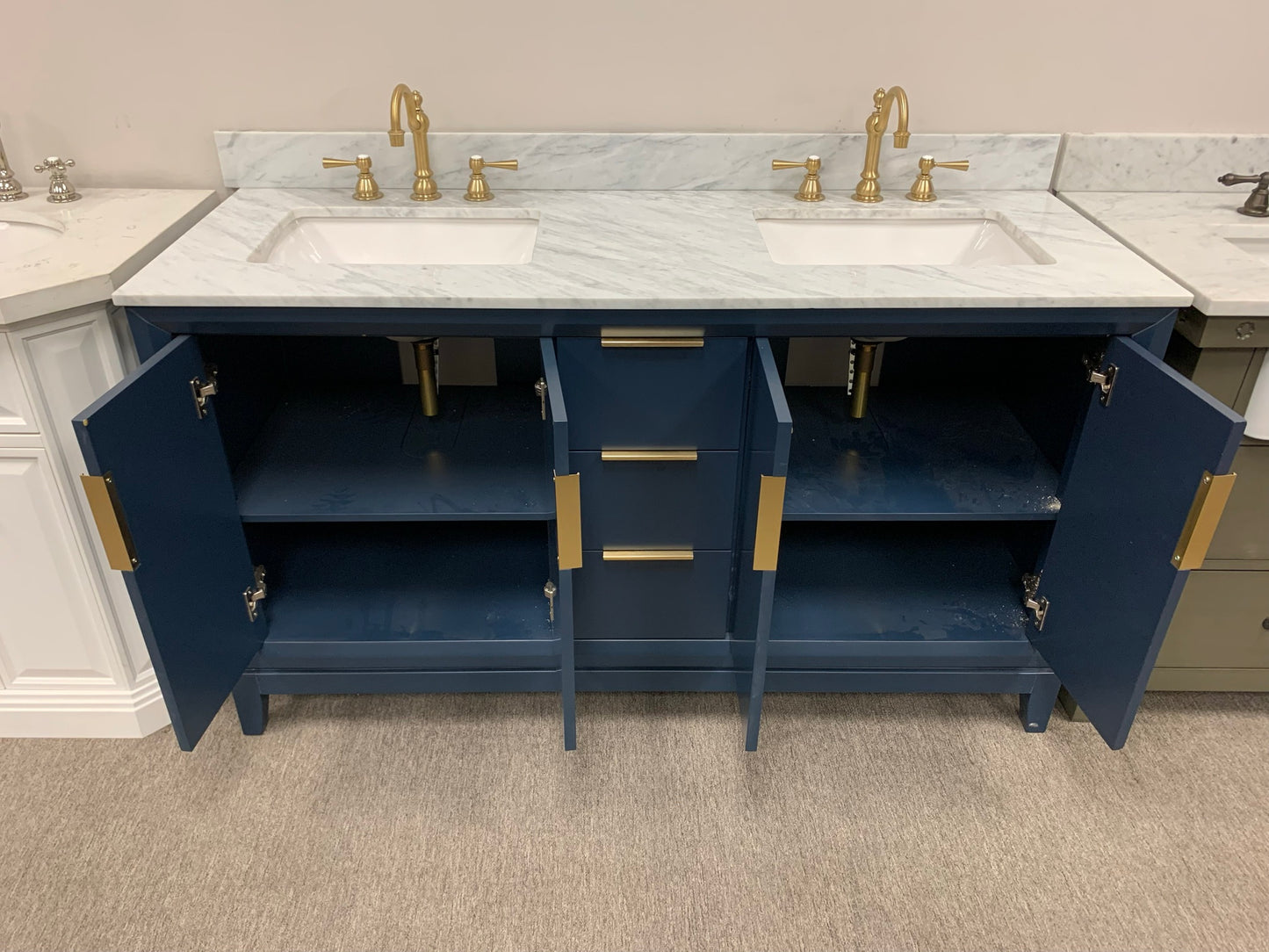 [CLEARANCE] Water Creation Elizabeth Monarch Blue 60" Bathroom Vanity [BASE ONLY]