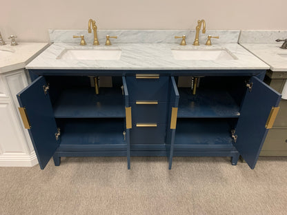 [CLEARANCE] Water Creation Elizabeth Monarch Blue 60" Bathroom Vanity [BASE ONLY]
