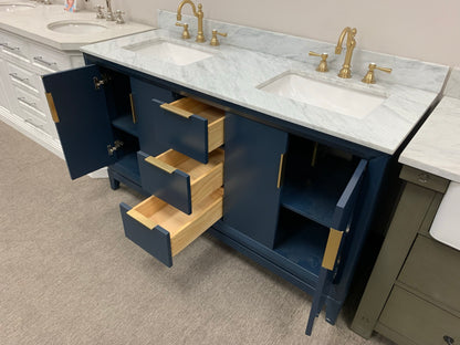 [CLEARANCE] Water Creation Elizabeth Monarch Blue 60" Bathroom Vanity [BASE ONLY]