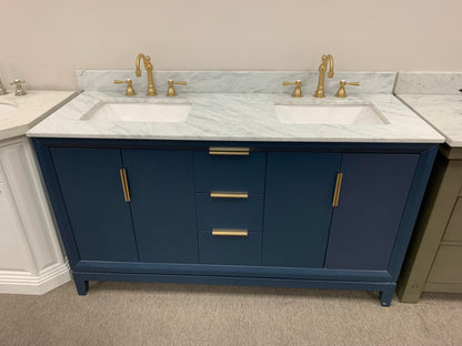 [CLEARANCE] Water Creation Elizabeth Monarch Blue 60" Bathroom Vanity [BASE ONLY]