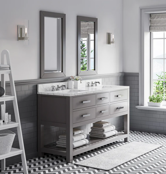 [CLEARANCE] Water Creation Madalyn Cashmere Grey 60" Bathroom Vanity [BASE ONLY]