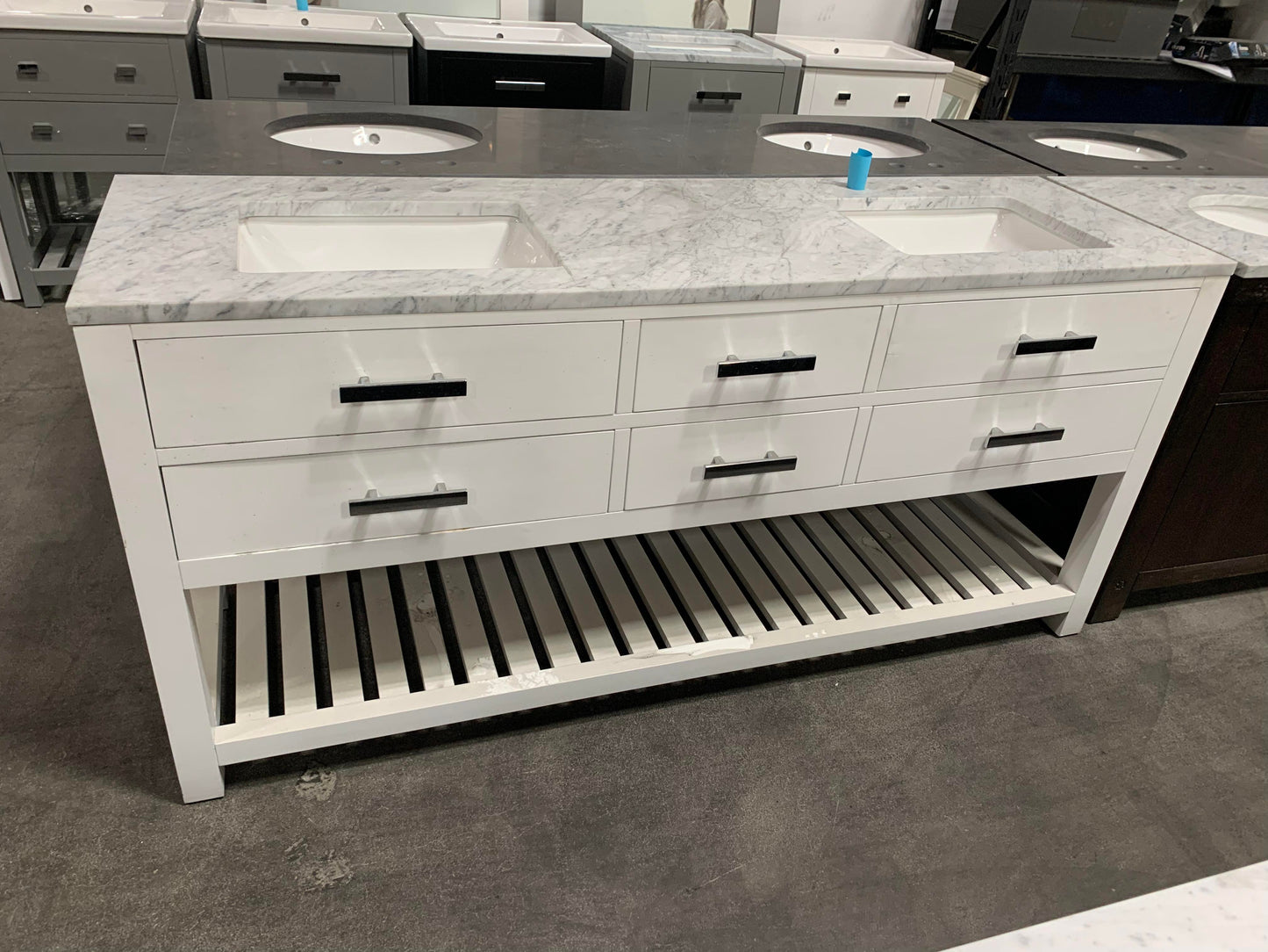 [CLEARANCE] Water Creation Madalyn Pure White 72” Bathroom Vanity [BASE ONLY]