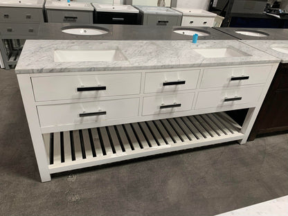 [CLEARANCE] Water Creation Madalyn Pure White 72” Bathroom Vanity [BASE ONLY]