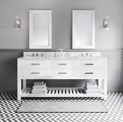 [CLEARANCE] Water Creation Madalyn Pure White 72” Bathroom Vanity [BASE ONLY]