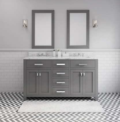 [CLEARANCE] Water Creation Madison Cashmere Grey 60" Bathroom Vanity [BASE ONLY]