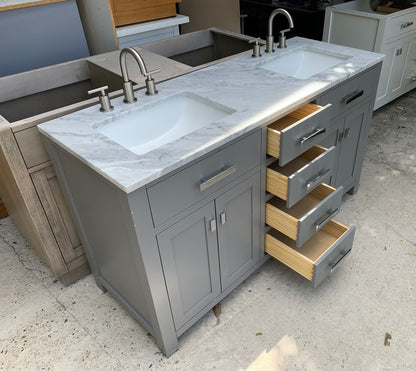 [CLEARANCE] Water Creation Madison Cashmere Grey 60" Bathroom Vanity [BASE ONLY]