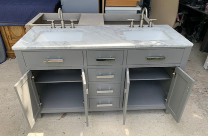 [CLEARANCE] Water Creation Madison Cashmere Grey 60" Bathroom Vanity [BASE ONLY]