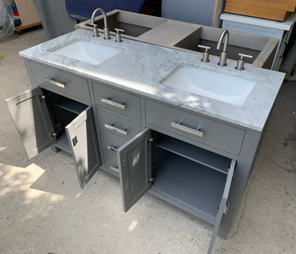[CLEARANCE] Water Creation Madison Cashmere Grey 60" Bathroom Vanity [BASE ONLY]