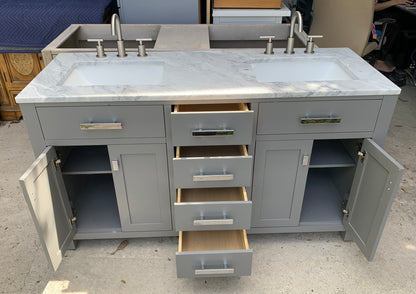 [CLEARANCE] Water Creation Madison Cashmere Grey 60" Bathroom Vanity [BASE ONLY]