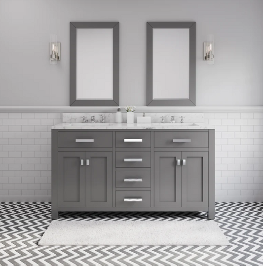 [CLEARANCE] Water Creation Madison Cashmere Grey 72” Bathroom Vanity [BASE ONLY]