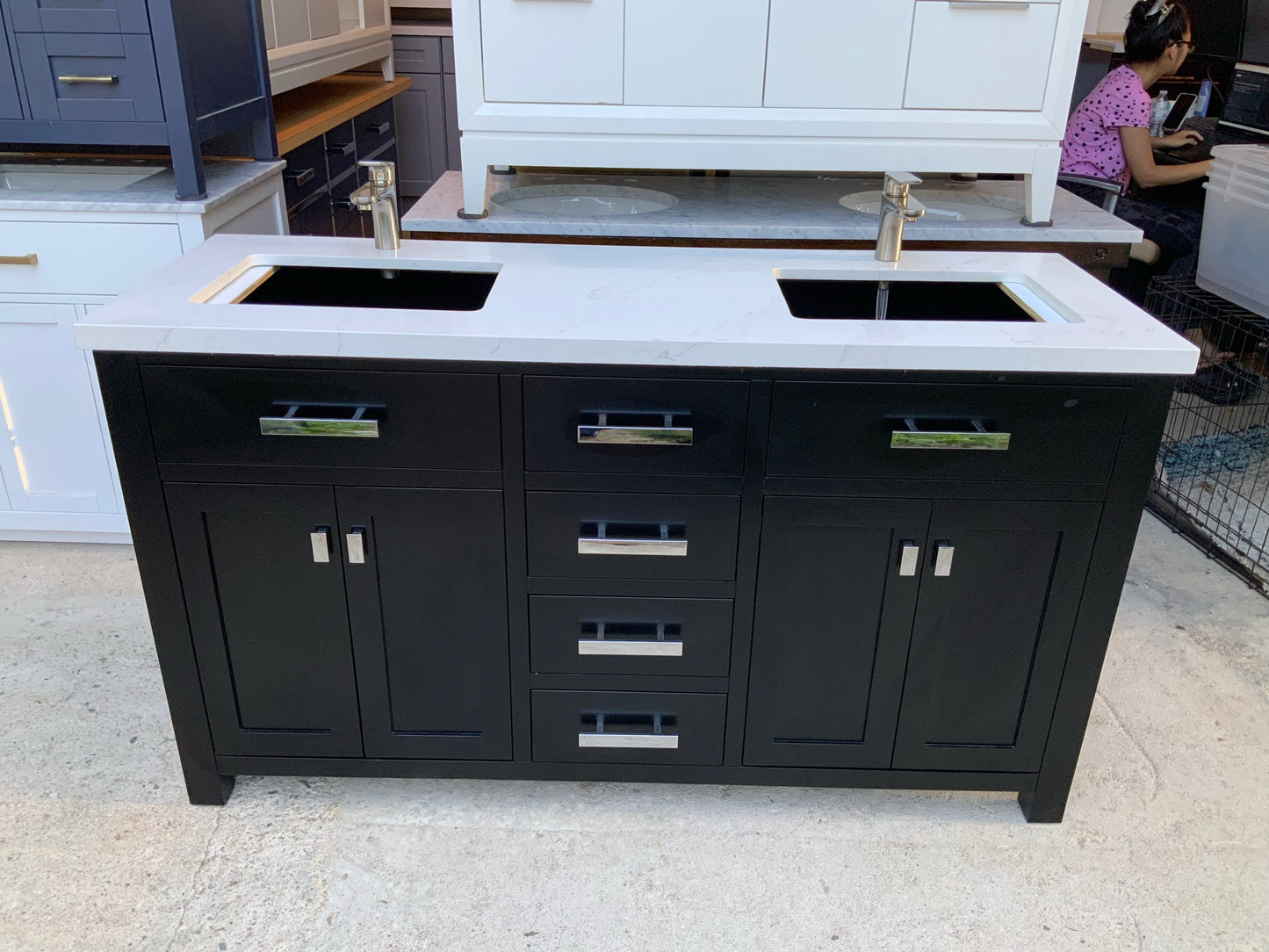 [CLEARANCE] Water Creation Madison Espresso Black 60" Bathroom Vanity [BASE ONLY]
