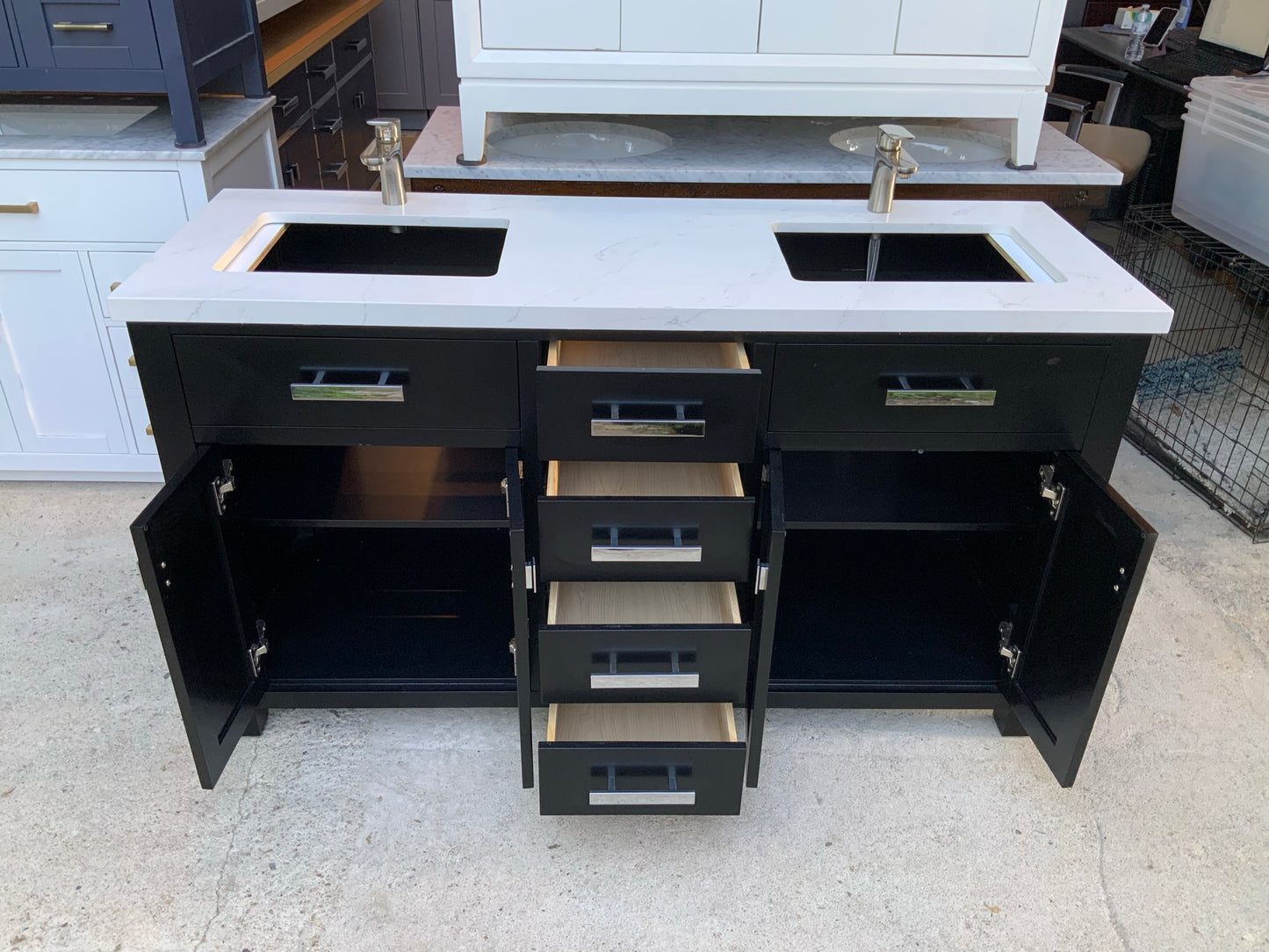 [CLEARANCE] Water Creation Madison Espresso Black 60" Bathroom Vanity [BASE ONLY]
