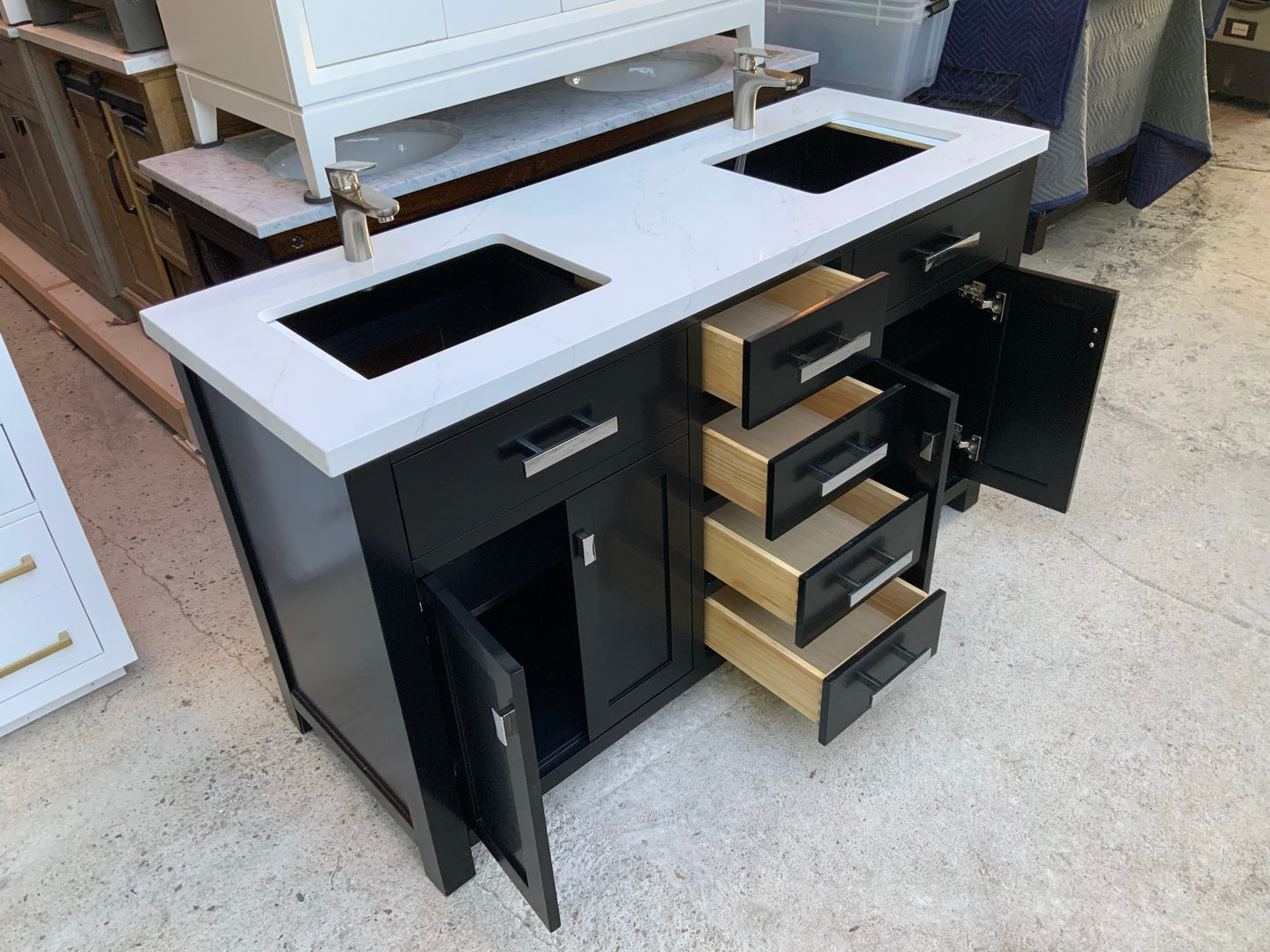 [CLEARANCE] Water Creation Madison Espresso Black 60" Bathroom Vanity [BASE ONLY]