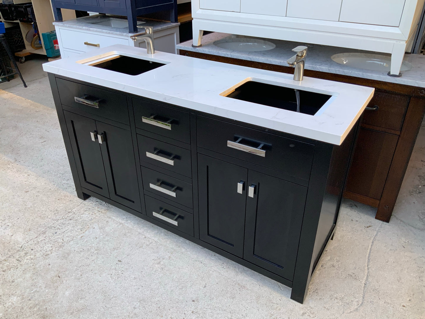 [CLEARANCE] Water Creation Madison Espresso Black 60" Bathroom Vanity [BASE ONLY]