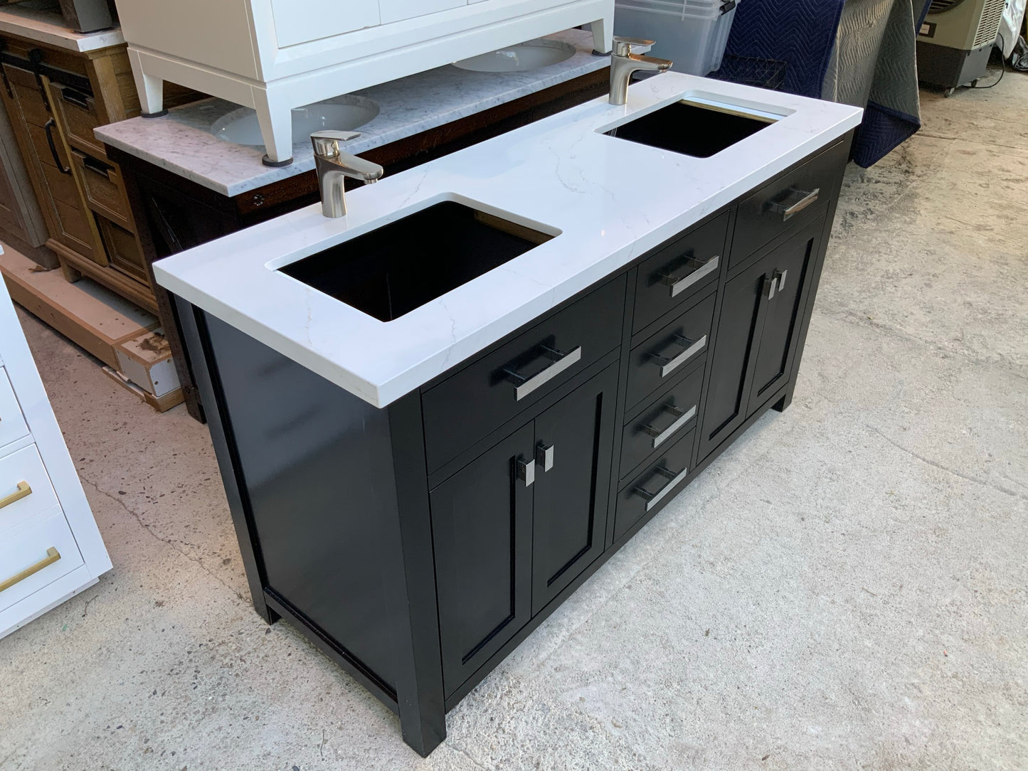 [CLEARANCE] Water Creation Madison Espresso Black 60" Bathroom Vanity [BASE ONLY]