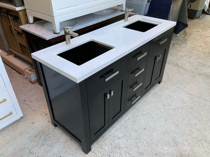 [CLEARANCE] Water Creation Madison Espresso Black 60" Bathroom Vanity [BASE ONLY]