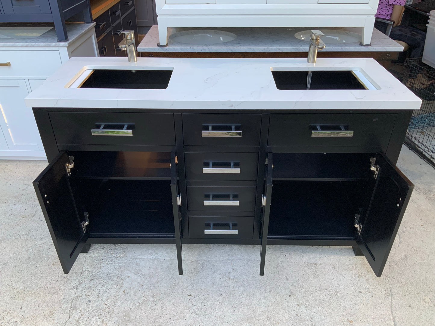 [CLEARANCE] Water Creation Madison Espresso Black 60" Bathroom Vanity [BASE ONLY]