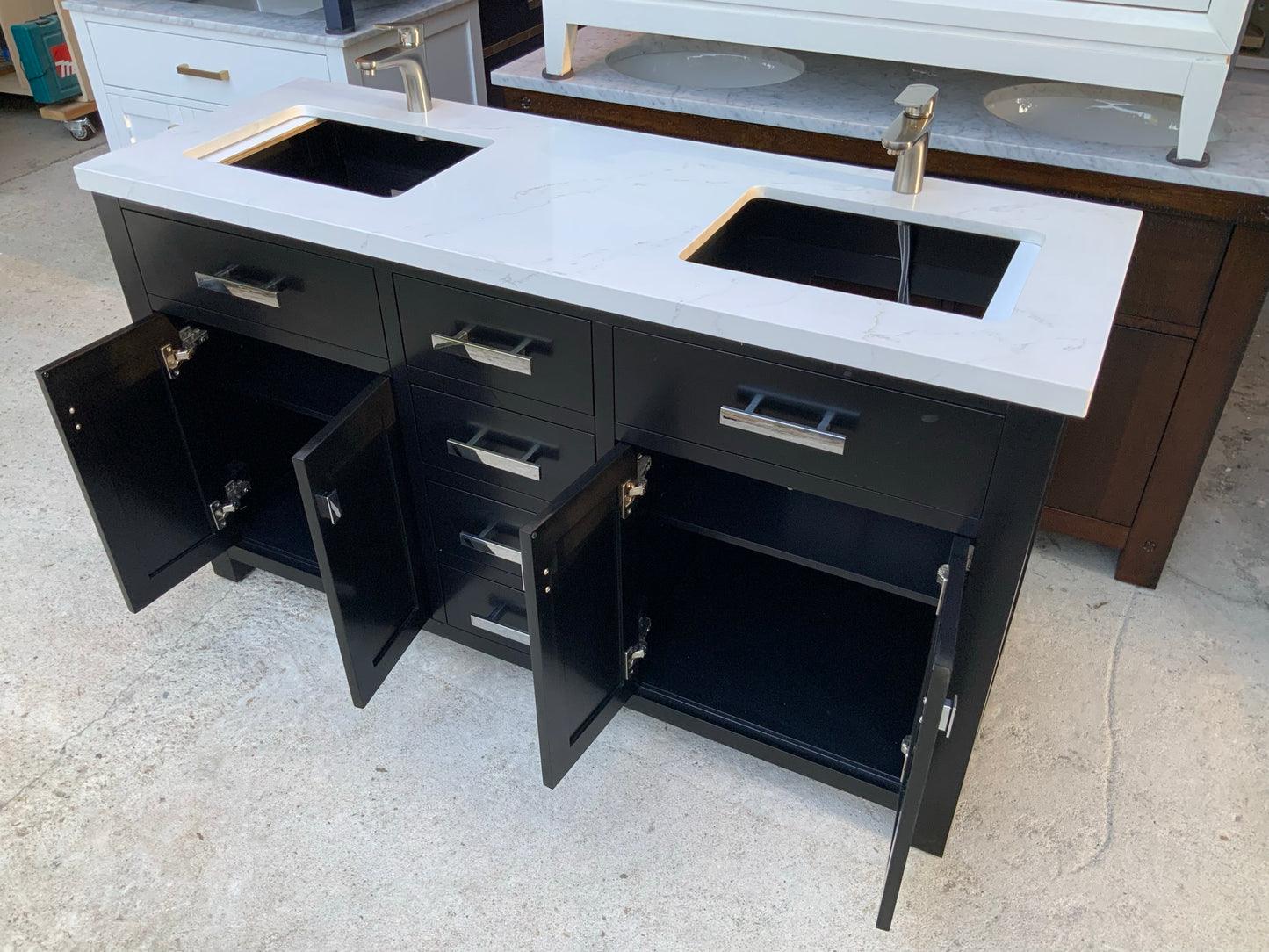 [CLEARANCE] Water Creation Madison Espresso Black 60" Bathroom Vanity [BASE ONLY]