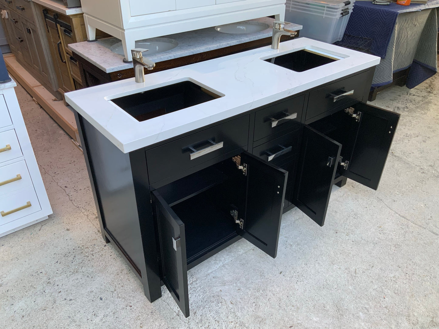 [CLEARANCE] Water Creation Madison Espresso Black 60" Bathroom Vanity [BASE ONLY]