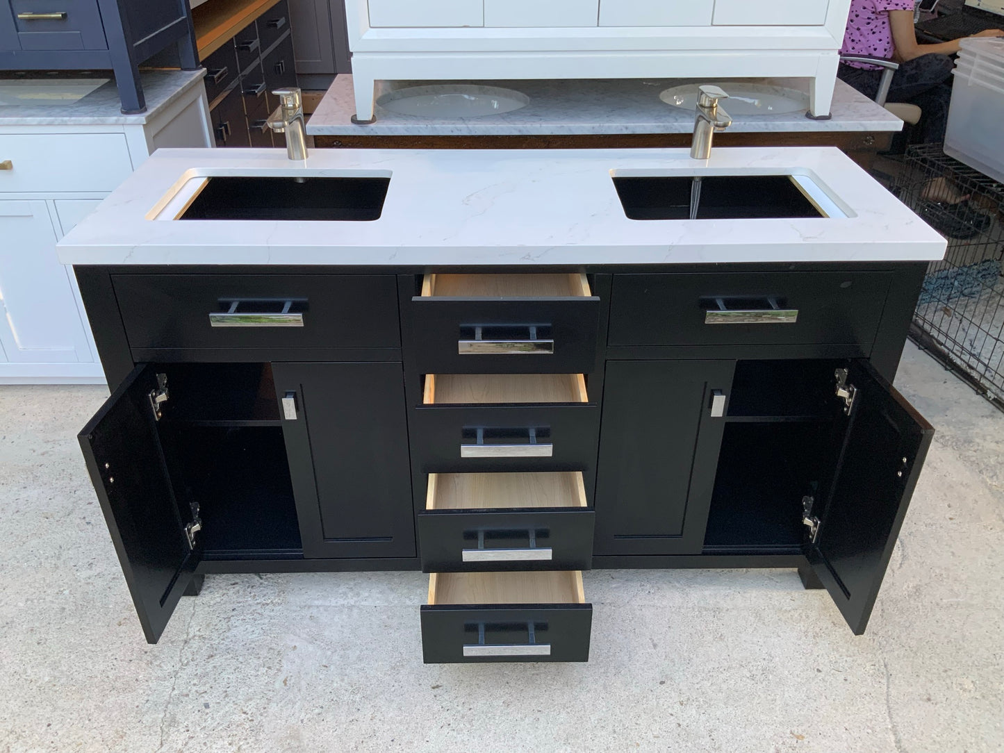 [CLEARANCE] Water Creation Madison Espresso Black 60" Bathroom Vanity [BASE ONLY]
