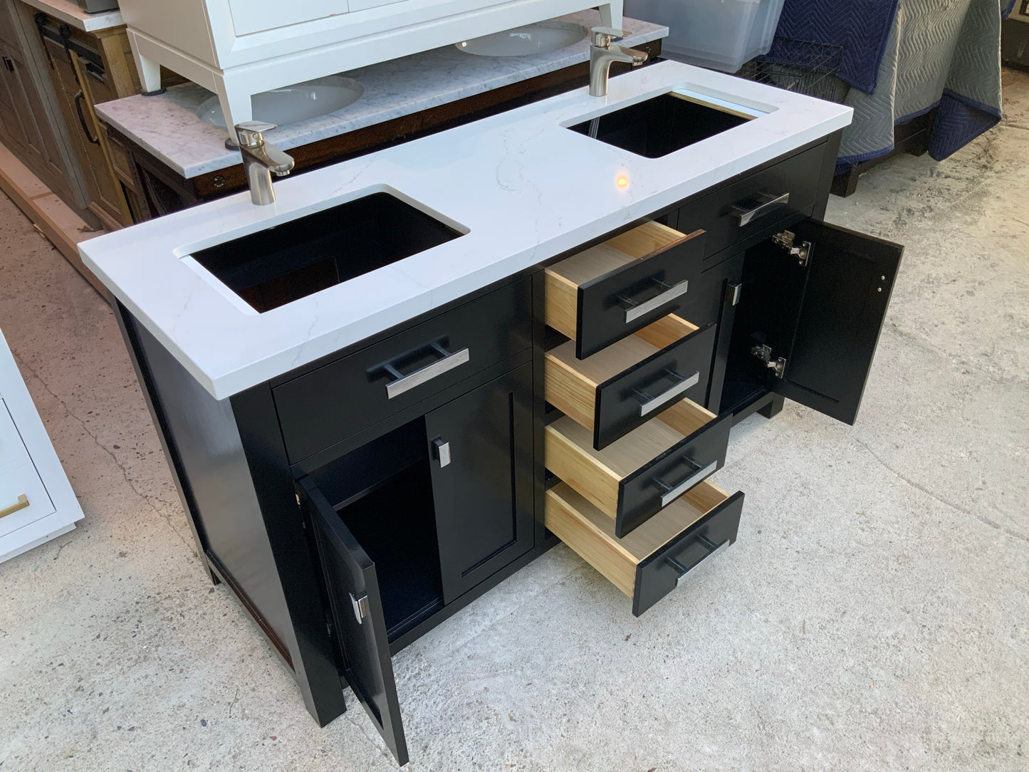 [CLEARANCE] Water Creation Madison Espresso Black 60" Bathroom Vanity [BASE ONLY]
