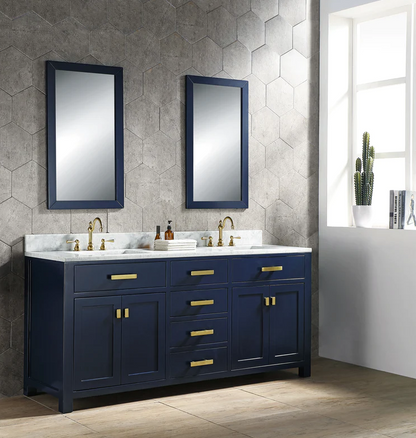 [CLEARANCE] Water Creation Madison Monarch Blue 72” Bathroom Vanity [BASE ONLY]