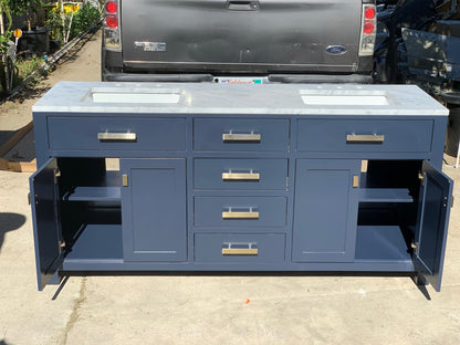 [CLEARANCE] Water Creation Madison Monarch Blue 72” Bathroom Vanity [BASE ONLY]
