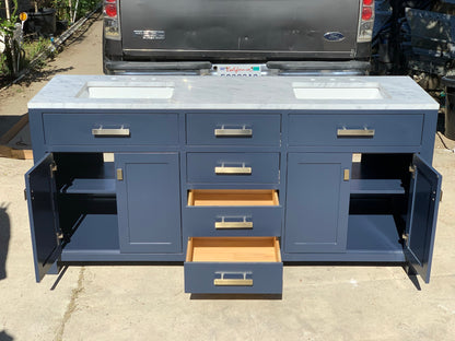 [CLEARANCE] Water Creation Madison Monarch Blue 72” Bathroom Vanity [BASE ONLY]