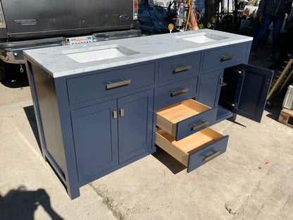 [CLEARANCE] Water Creation Madison Monarch Blue 72” Bathroom Vanity [BASE ONLY]