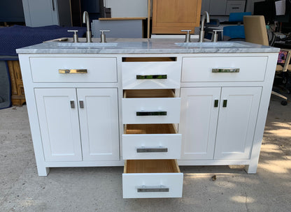 [CLEARANCE] Water Creation Madison Pure White 60" Bathroom Vanity [BASE ONLY]
