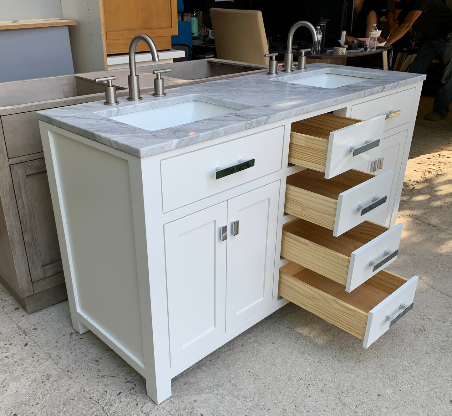 [CLEARANCE] Water Creation Madison Pure White 60" Bathroom Vanity [BASE ONLY]