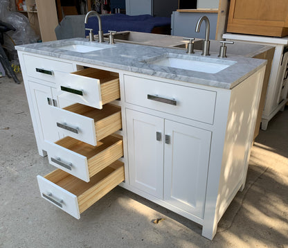 [CLEARANCE] Water Creation Madison Pure White 60" Bathroom Vanity [BASE ONLY]