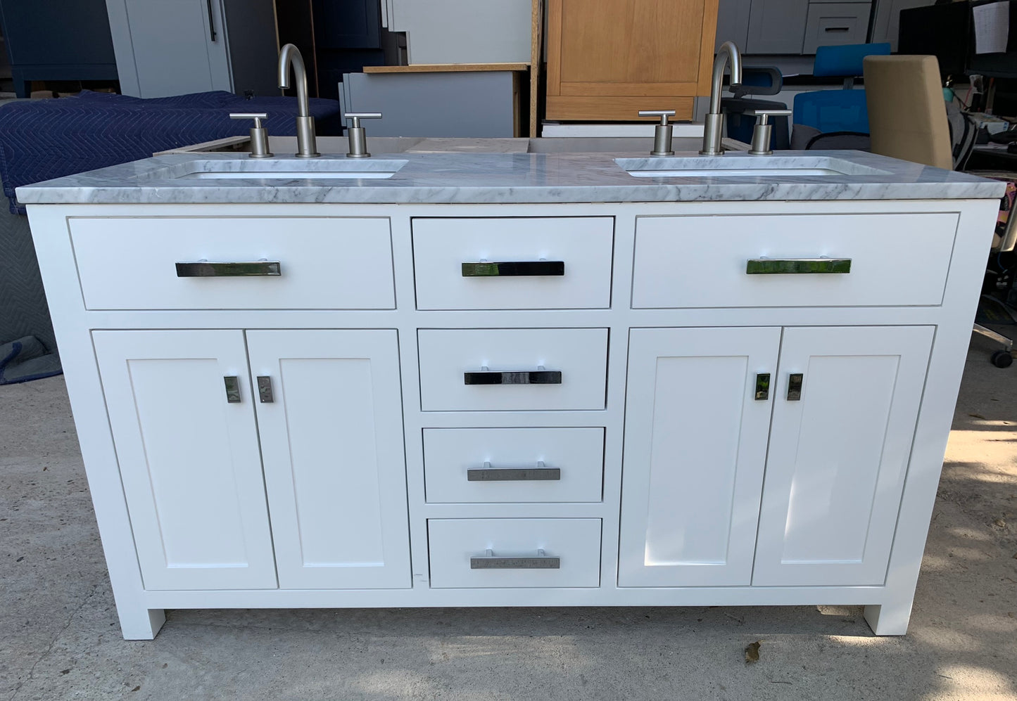 [CLEARANCE] Water Creation Madison Pure White 60" Bathroom Vanity [BASE ONLY]