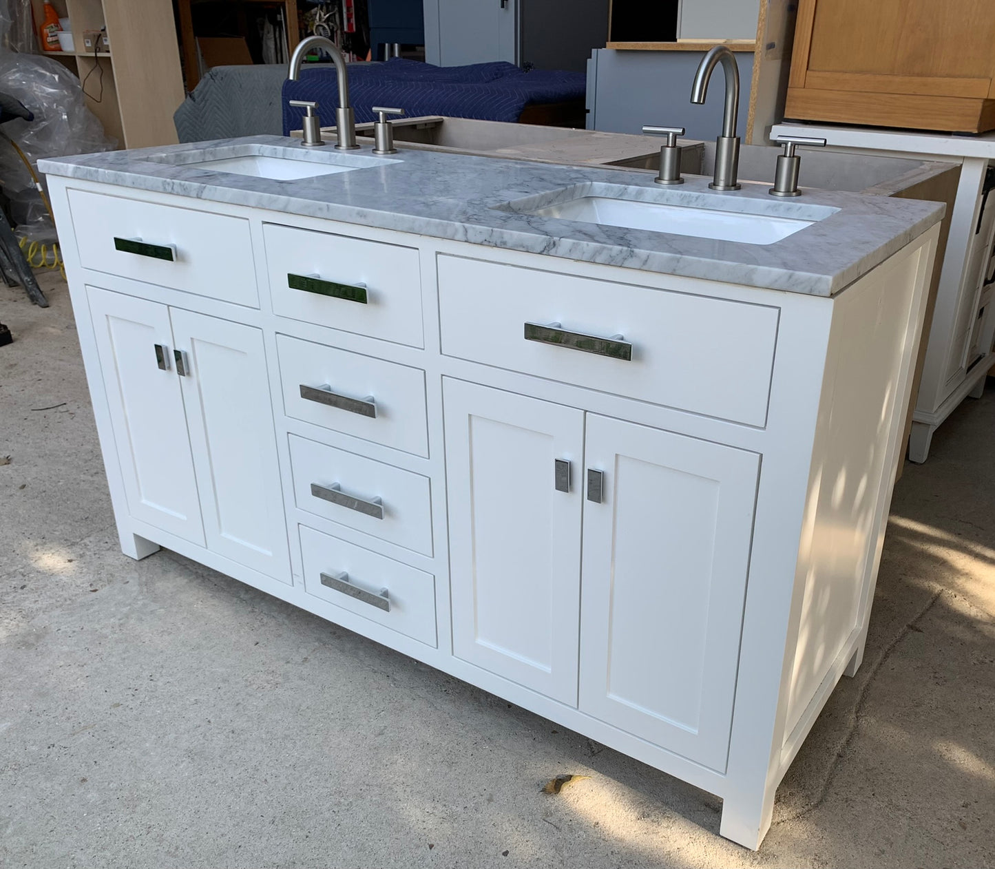 [CLEARANCE] Water Creation Madison Pure White 60" Bathroom Vanity [BASE ONLY]