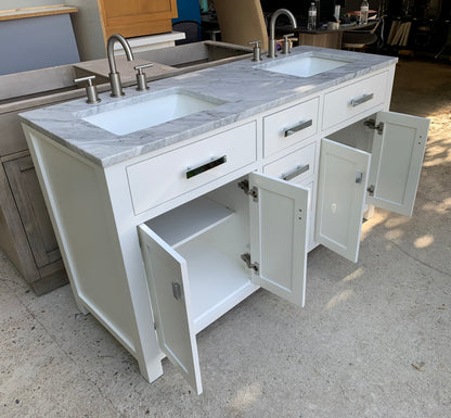 [CLEARANCE] Water Creation Madison Pure White 60" Bathroom Vanity [BASE ONLY]