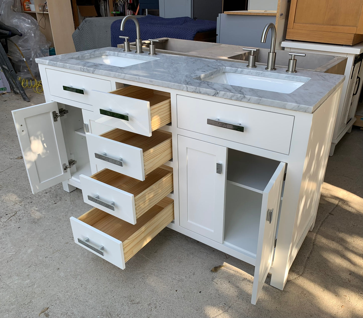 [CLEARANCE] Water Creation Madison Pure White 60" Bathroom Vanity [BASE ONLY]