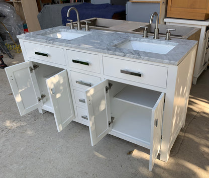 [CLEARANCE] Water Creation Madison Pure White 60" Bathroom Vanity [BASE ONLY]