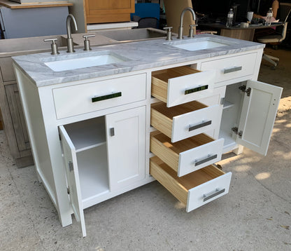 [CLEARANCE] Water Creation Madison Pure White 60" Bathroom Vanity [BASE ONLY]